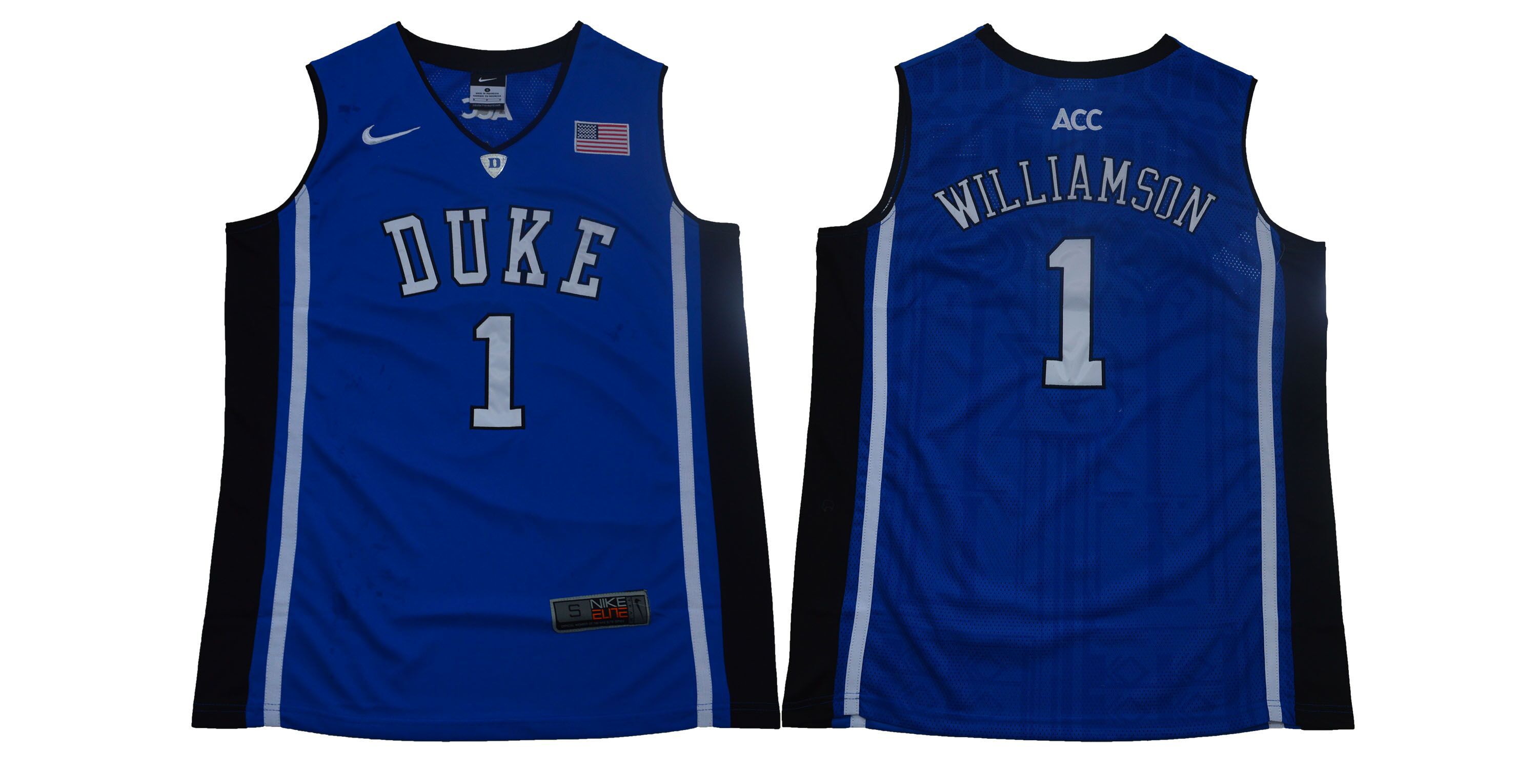 Men Duke Blue Devils #1 Zion Williamson Blue Basketball Elite Stitched NCAA Jersey
